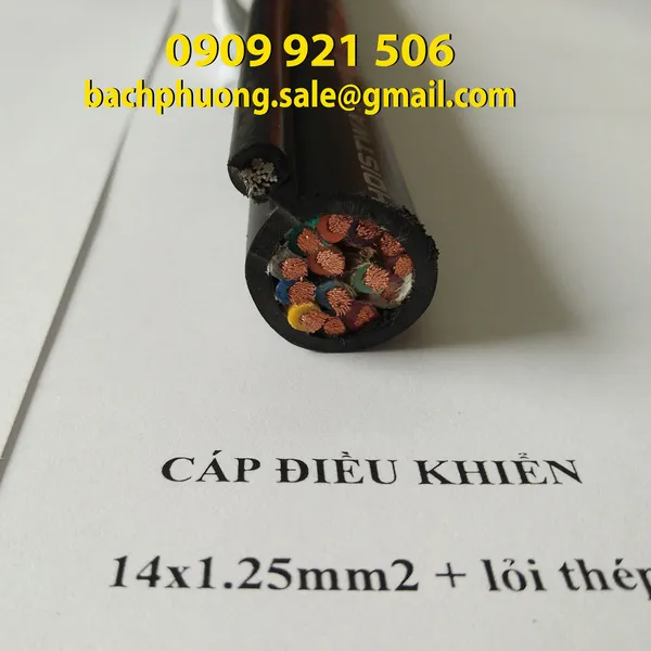 Cáp điều khiển có lõi thép cho cầu trục 14C x 1.25 mm2