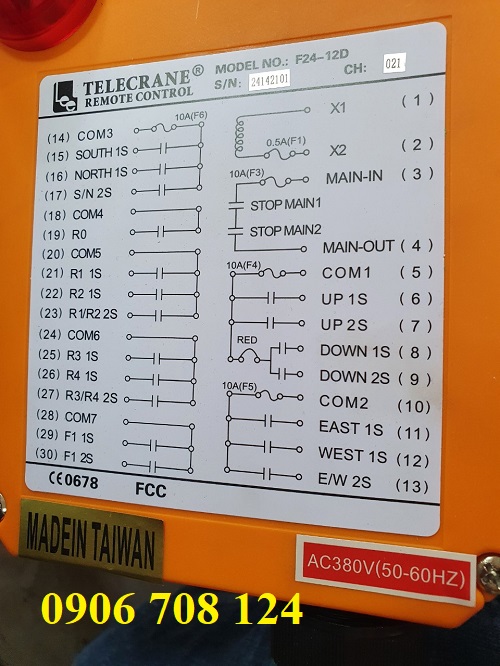 Điều khiển từ xa cầu trục F24-12D Điều khiển từ xa cầu trục F24-12D