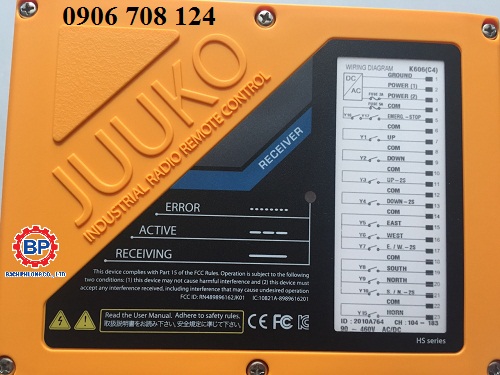 Điều khiển từ xa cầu trục Juuko K606 Điều khiển từ xa cầu trục Juuko K606