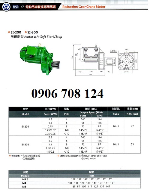 Motor dầm biên Sheng yin 0.75 kw Motor dầm biên Sheng yin 0.75 kw
