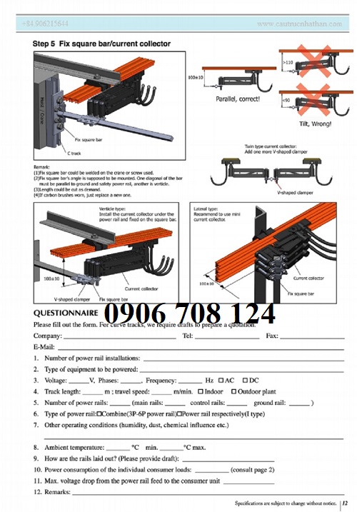 Ray điện an toàn cầu trục 3P, 4P, 6P giá rẻ Ray điện an toàn cầu trục 3P, 4P, 6P giá rẻ