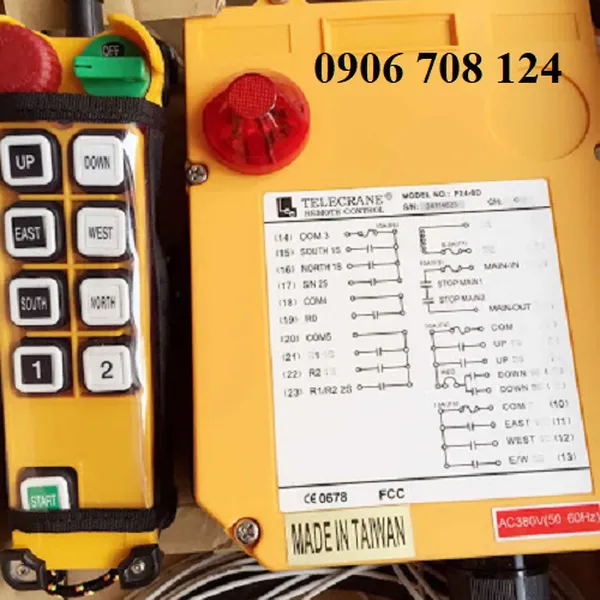 Điều khiển từ xa 8 nút 2 cấp Telecrane F24-8D