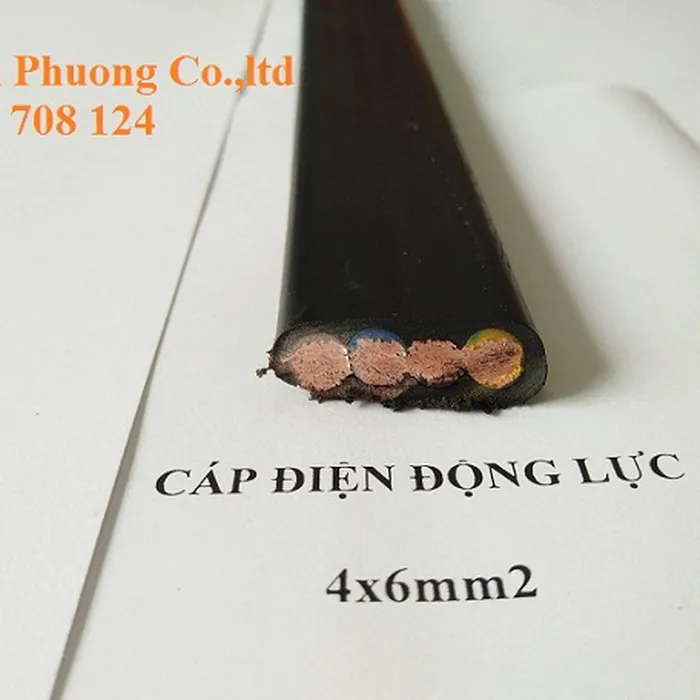 Cáp dẹt cầu trục 4C x 6 mm2
