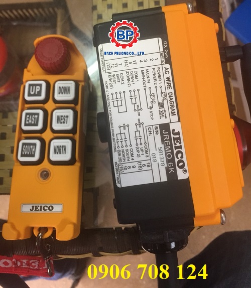 Điều khiển từ xa cầu trục Jeico 6KA Hàn Quốc Điều khiển từ xa cầu trục Jeico 6KA Hàn Quốc