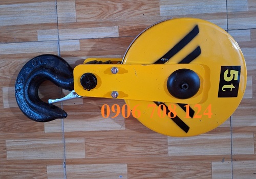 Móc cẩu palang cáp 5 tấn 1 puly vàng Móc cẩu palang cáp 5 tấn 1 puly vàng