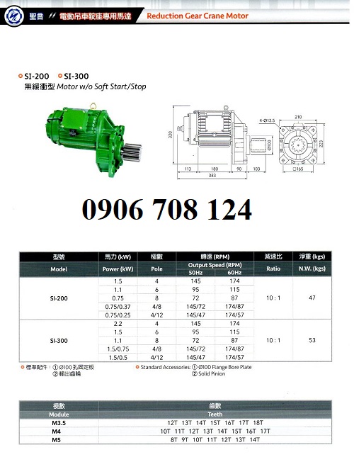 Motor dầm biên Sheng yin 0.75 kw Motor dầm biên Sheng yin 0.75 kw