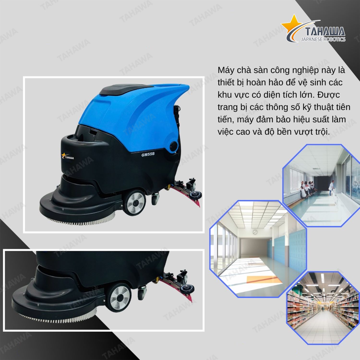 Máy lau sàn nhà Tahawa GM55B dùng bình Máy lau sàn nhà Tahawa GM55B dùng bình