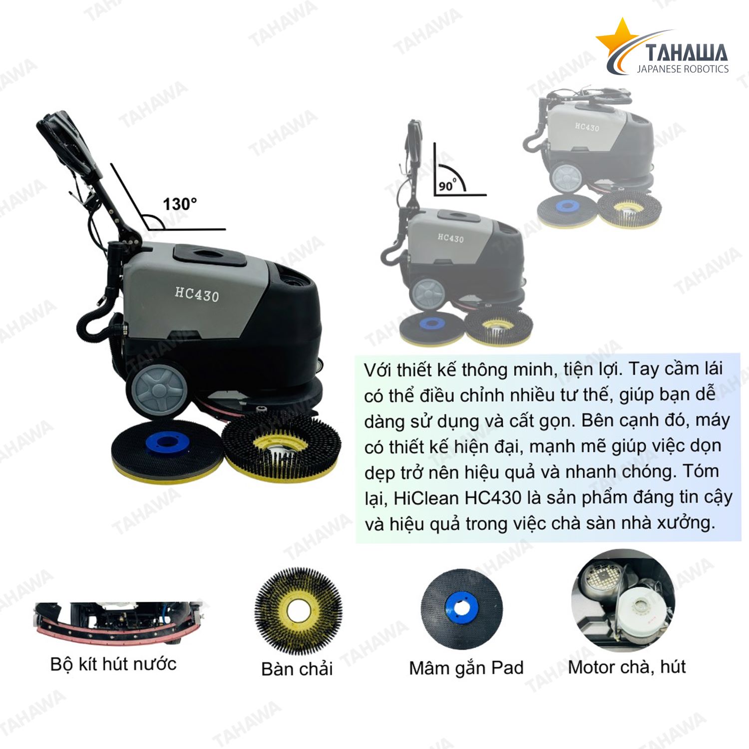 Máy chà sàn nhà xưởng Tahawa Nhật Bản HC430 Máy chà sàn nhà xưởng Tahawa Nhật Bản HC430