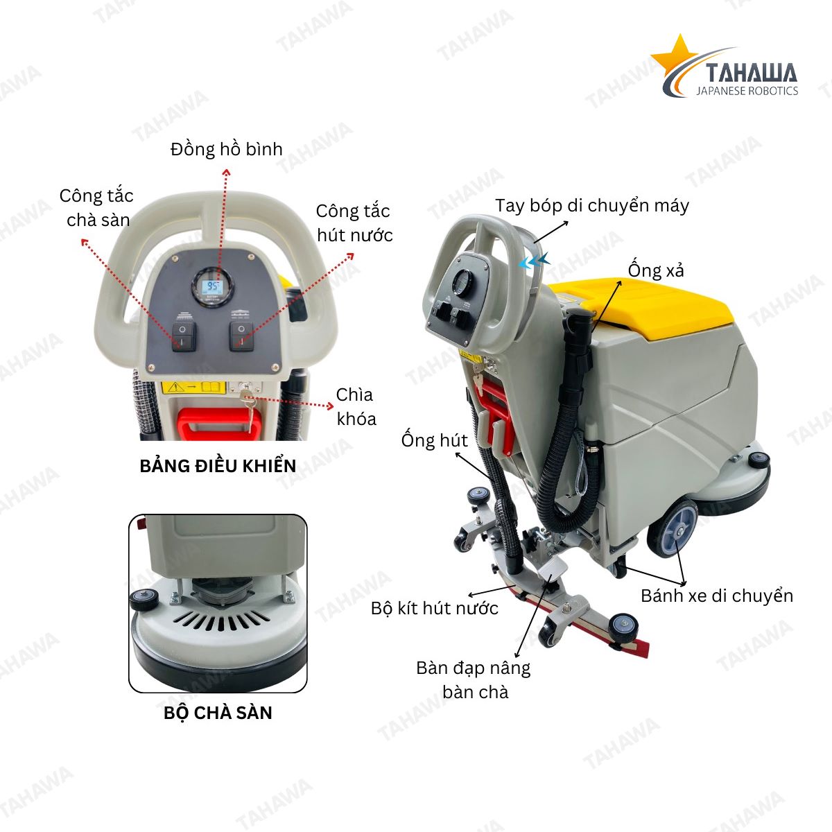 Máy chà sàn nhà xưởng Tahawa HC500B Máy chà sàn nhà xưởng Tahawa HC500B