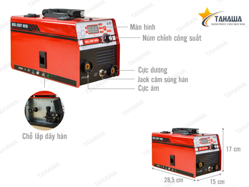 Máy hàn 2 chức năng Tahawa TH-MIG-200F Mini Máy hàn 2 chức năng Tahawa TH-MIG-200F Mini