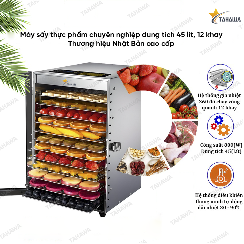 Máy sấy thực phẩm 12 KHAY TAHAWA ST-06 Máy sấy thực phẩm 12 KHAY TAHAWA ST-06
