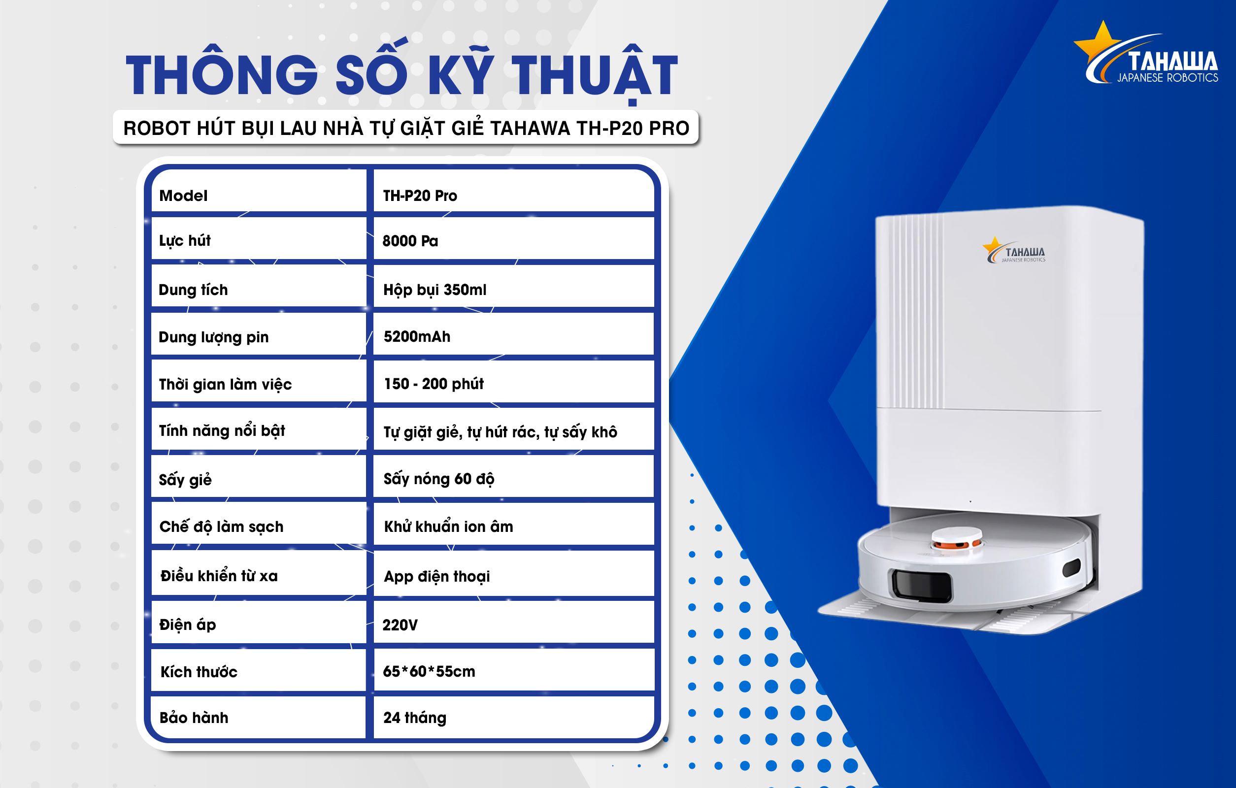 Robot Hút Bụi Lau Nhà Tự Giặt Giẻ Tahawa Nhật Bản TH-P20 Pro Robot Hút Bụi Lau Nhà Tự Giặt Giẻ Tahawa Nhật Bản TH-P20 Pro