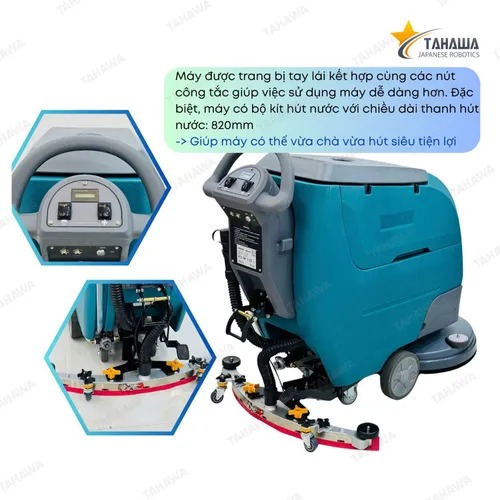 Máy chà sàn nhà xưởng Tahawa KF60 dùng bình