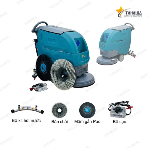 Máy chà sàn nhà xưởng Tahawa KF60 dùng bình