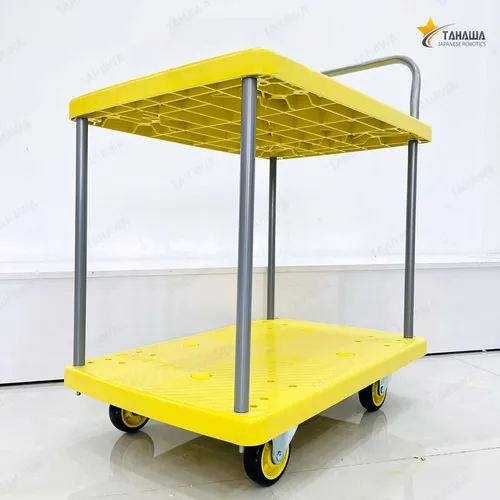 Xe đẩy hàng sàn nhựa TAHAWA 170-T2, có 2 tầng