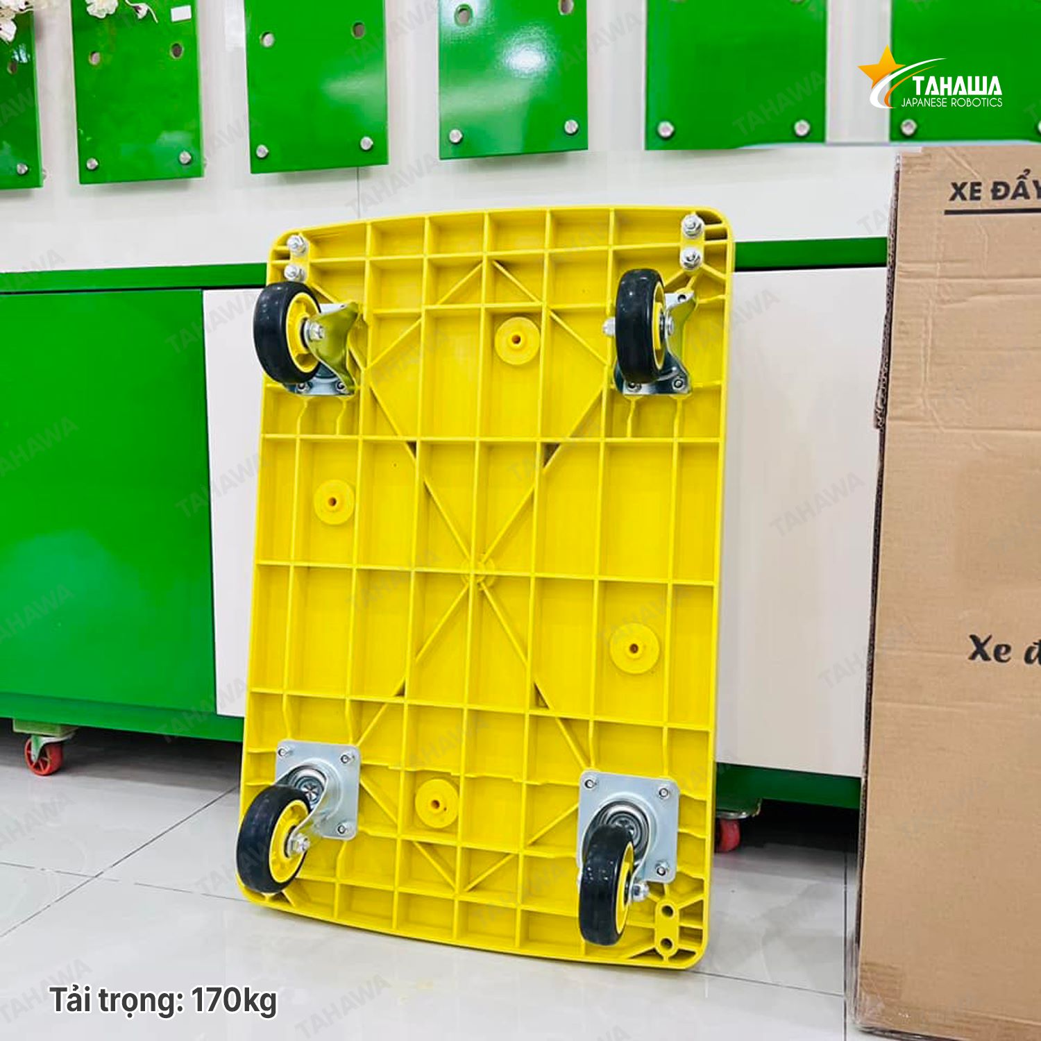 Xe đẩy hàng sàn nhựa tAHAWA T170, tải trọng 170kg Xe đẩy hàng sàn nhựa TAHAWA T170, tải trọng 170kg
