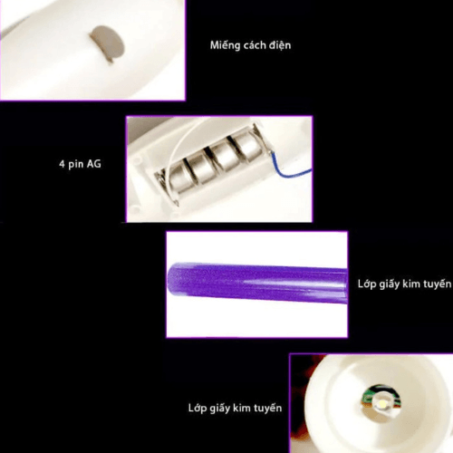 Gậy cổ vũ LED kim tuyến tím Gậy cổ vũ LED kim tuyến tím