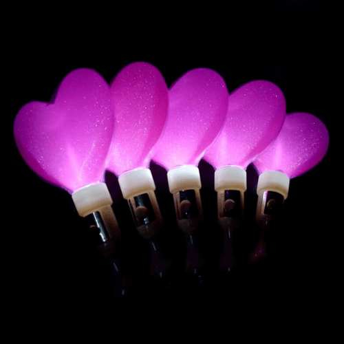 Gậy LED trái tim kim tuyến hồng Gậy LED trái tim kim tuyến hồng