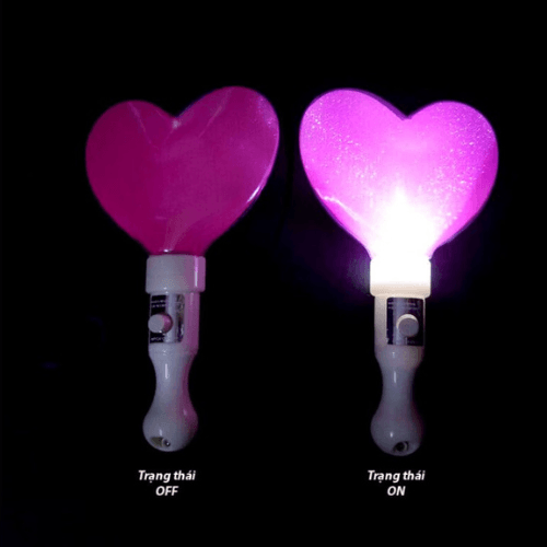 Gậy LED trái tim kim tuyến hồng Gậy LED trái tim kim tuyến hồng