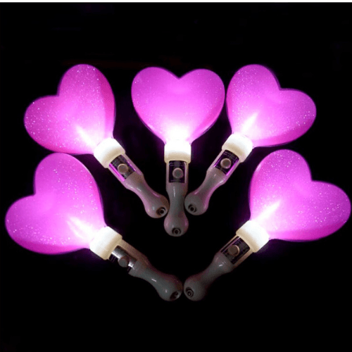 Gậy LED trái tim kim tuyến hồng Gậy LED trái tim kim tuyến hồng