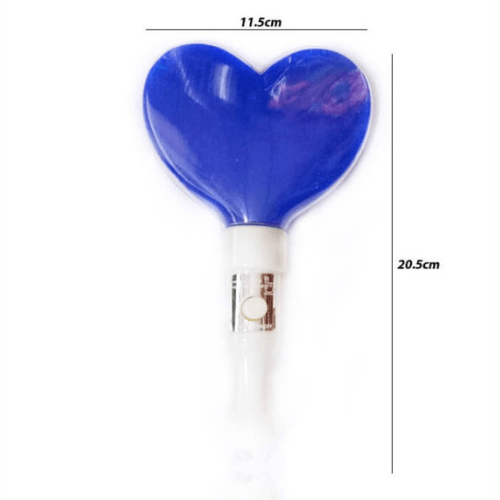 Gậy LED trái tim kim tuyến xanh dương Gậy LED trái tim kim tuyến xanh dương