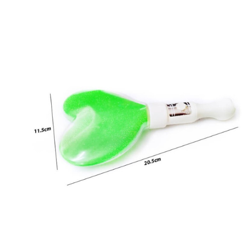 Gậy LED trái tim kim tuyến xanh lá Gậy LED trái tim kim tuyến xanh lá