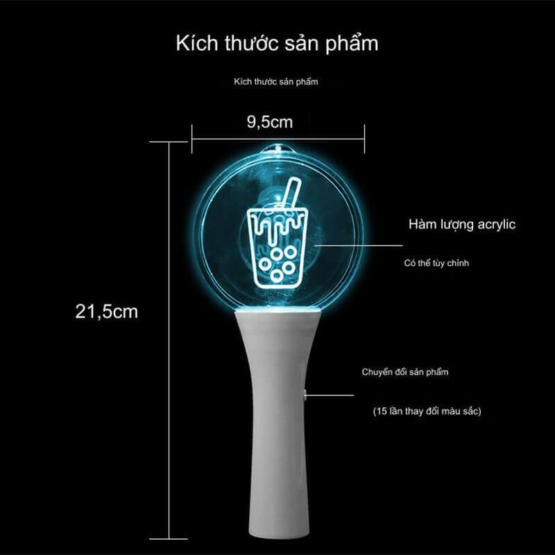 gậy cỗ vũ 3d không xoay remote