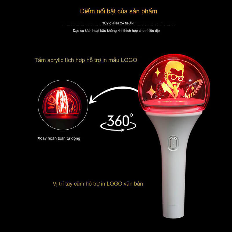 gậy cổ vũ 3d xoay