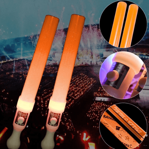 Gậy cổ vũ LED kim tuyến cam – Xu hướng bùng nổ tạo hiệu ứng ánh sáng sự kiện hiện đại