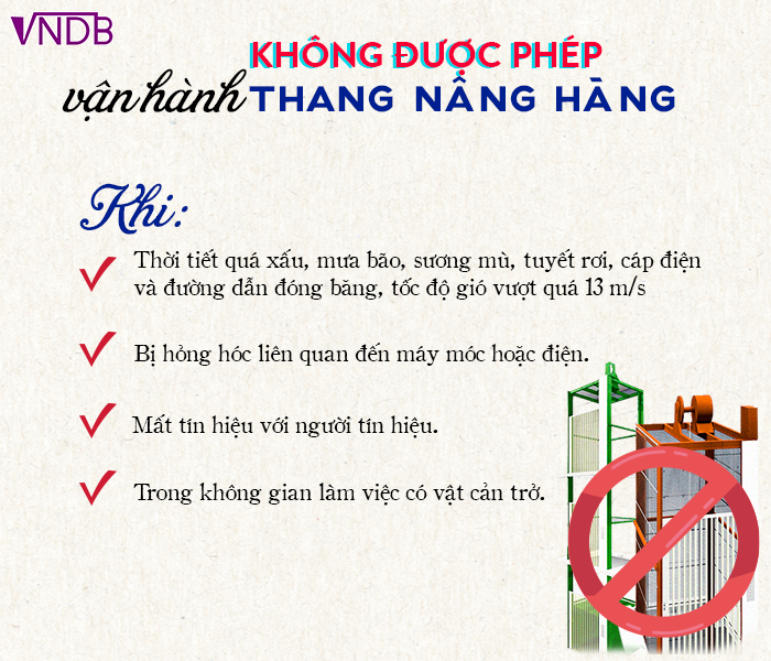 An toàn lao động khi vận hành Thang Nâng Hàng
