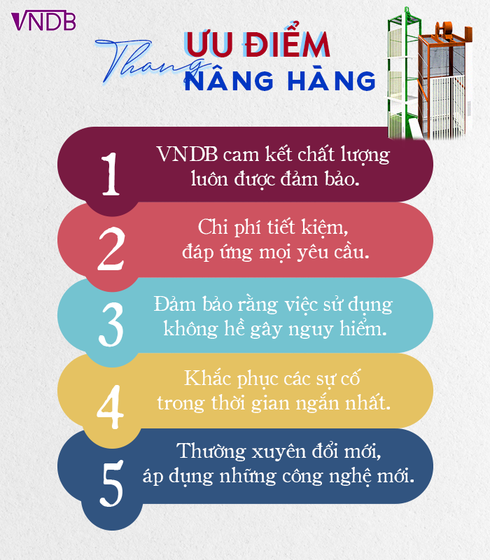 Thang nâng hàng VNDB - Giải pháp tối ưu cho doanh nghiệp thời đại mới