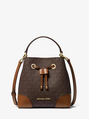 Túi Xách Michael Kors Màu Nâu Đeo Chéo 35F2GM9M1B Mercer Small Logo Bucket Bag Brown