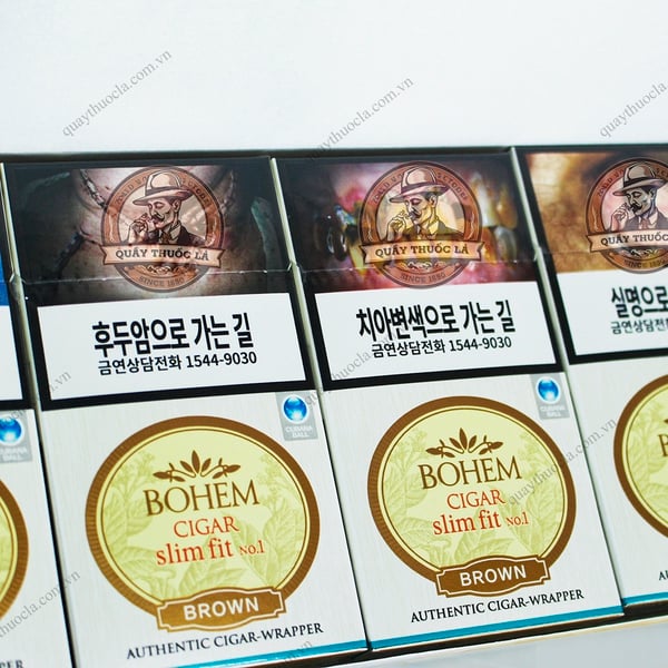 Thuốc Lá Bohem Cigar Slim Fit No.1 BROWN (Duty Free)