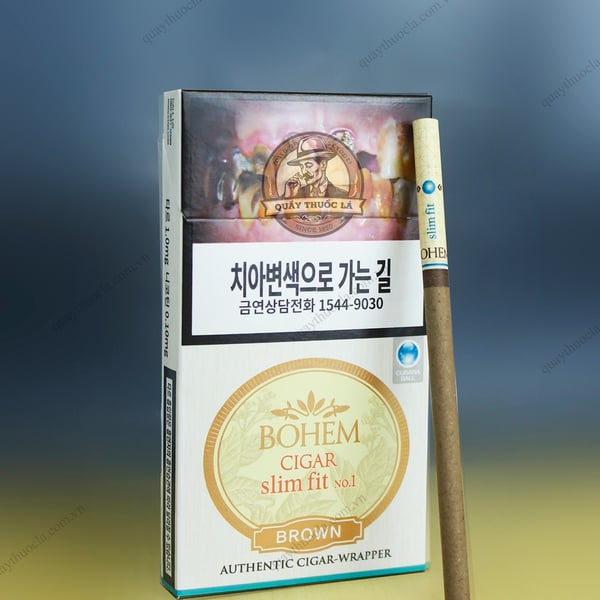 Thuốc Lá Bohem Cigar Slim Fit No.1 BROWN (Duty Free)