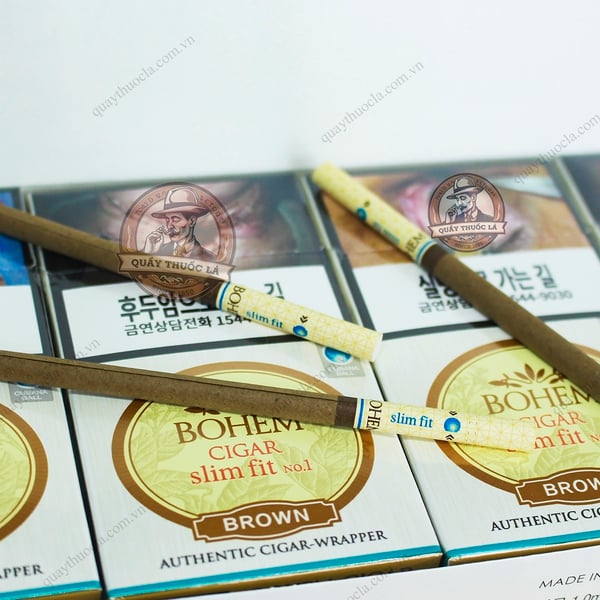 Thuốc Lá Bohem Cigar Slim Fit No.1 BROWN (Duty Free)