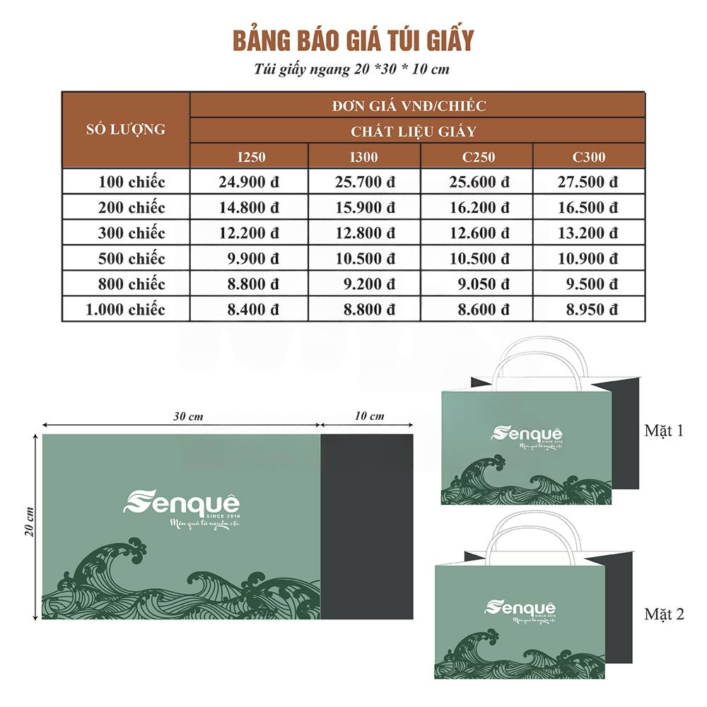 Bảng giá túi giấy ngang 25*35*10 cm tại Hà Anh Bảng giá túi giấy ngang 25*35*10 cm tại Hà Anh