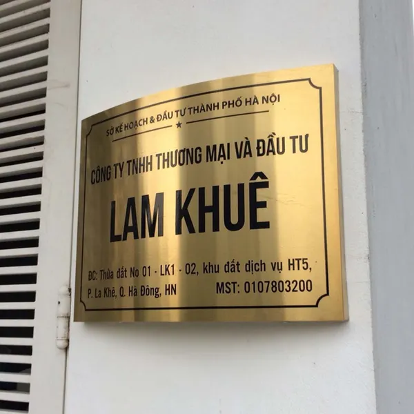 Biển Công Ty Bằng Đồng tại Thái Bình