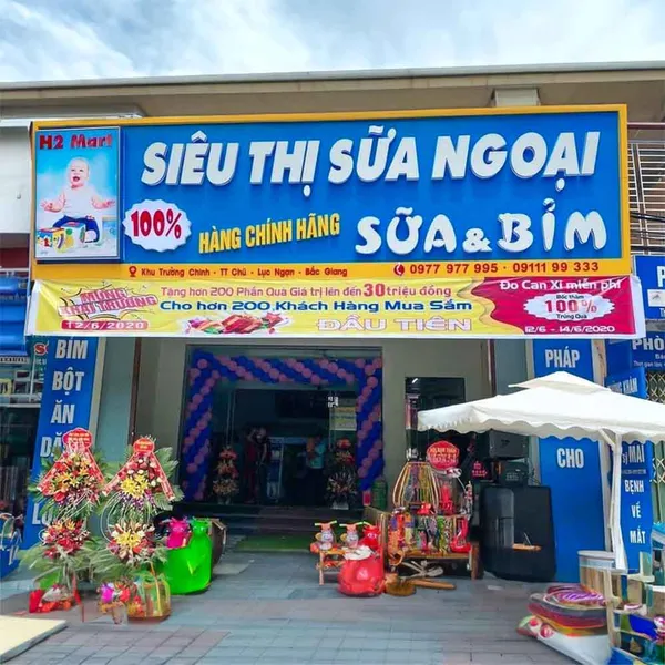 Mẫu bảng hiệu cửa hàng sữa