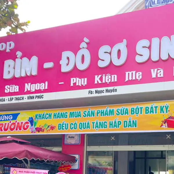 Mẫu bảng hiệu cửa hàng sữa