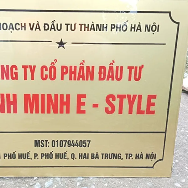 Biển Công Ty Bằng Đồng tại Thái Bình