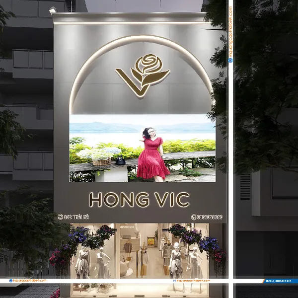 Thiết kế thi công Shop thời trang nữ Hồng Víc