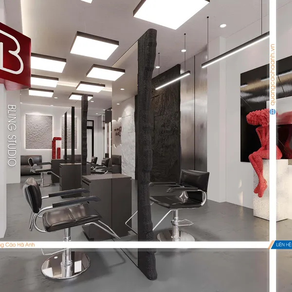 Thiết kế salon tóc Bling hair Studio