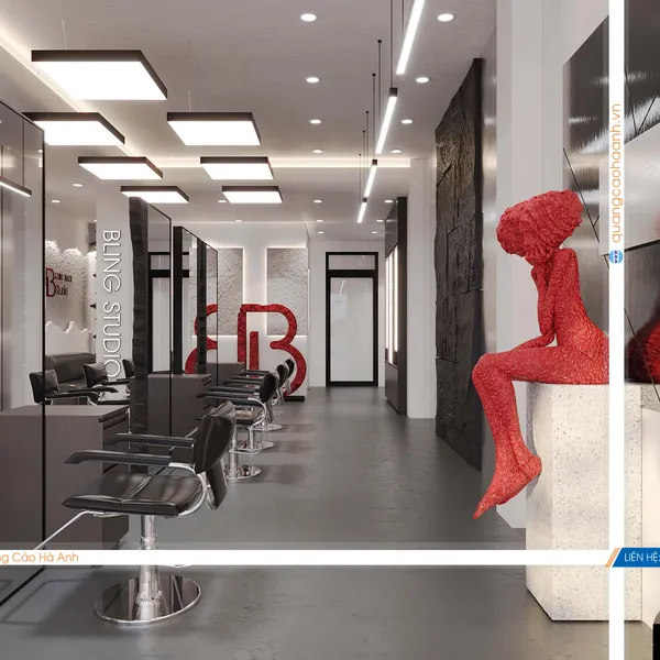 Thiết kế salon tóc Bling hair Studio