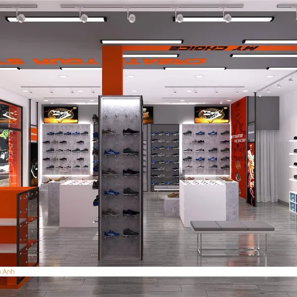 Thiết kế thi công shop giầy Quân Trần Shoes