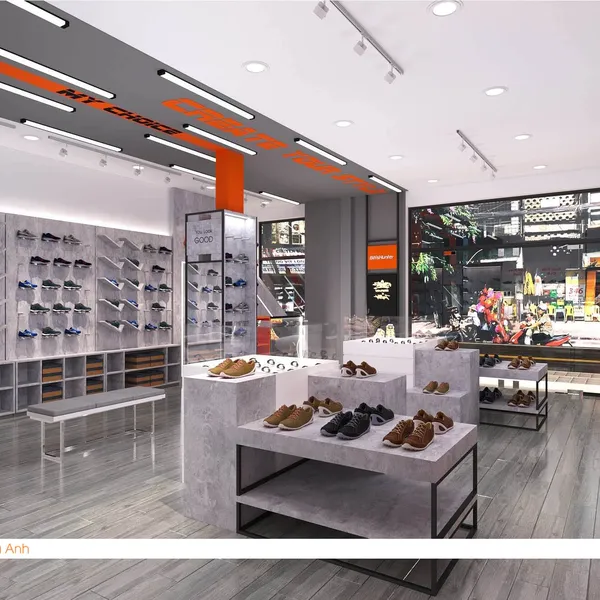 Thiết kế thi công shop giầy Quân Trần Shoes