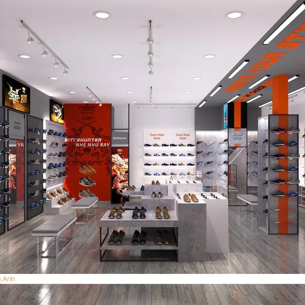 Thiết kế thi công shop giầy Quân Trần Shoes