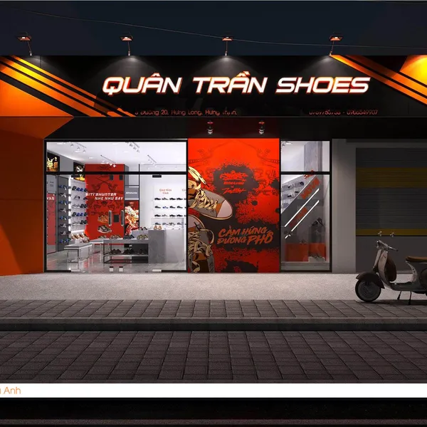 Thiết kế thi công shop giầy Quân Trần Shoes