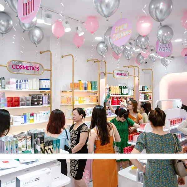 Thi công shop mỹ phẩm Thương Cosmetics