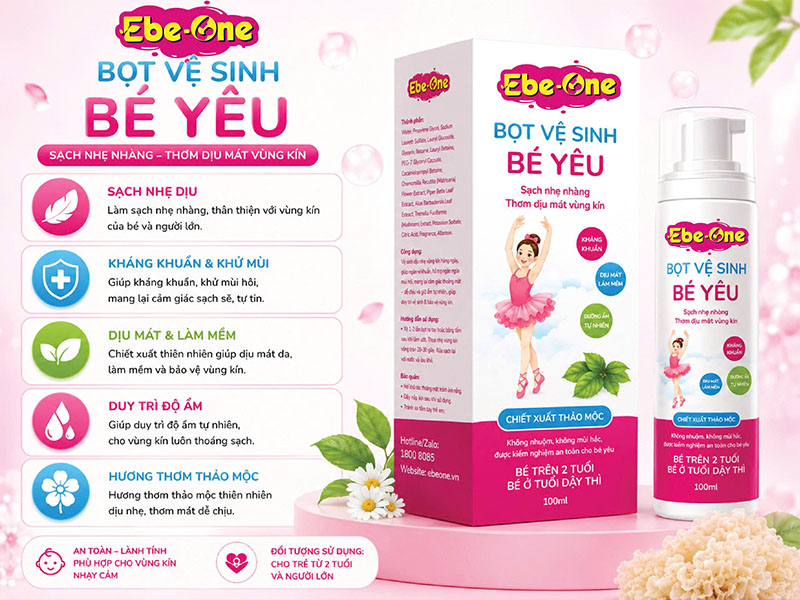Giới Thiệu Bọt Vệ Sinh Bé Yêu EbeOne - Dịu Nhẹ Tự Nhiên, An Toàn Tuyệt Đối Giới Thiệu Bọt Vệ Sinh Bé Yêu EbeOne - Dịu Nhẹ Tự Nhiên, An Toàn Tuyệt Đối