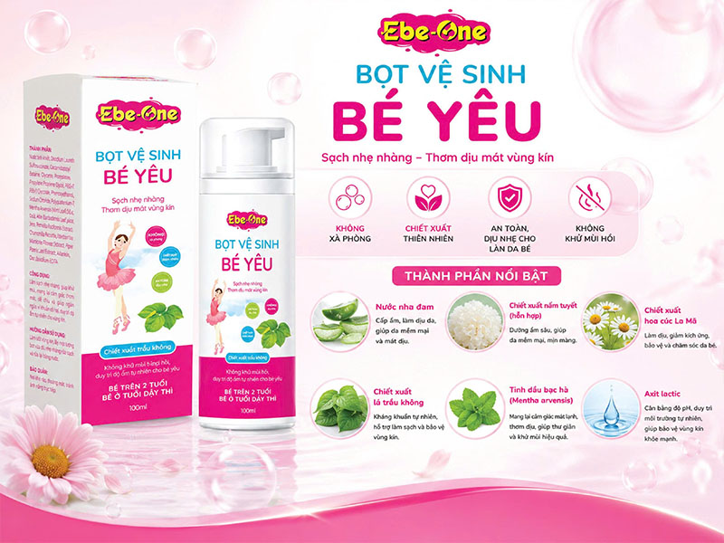 Thành Phần Nổi Bật Bọt Vệ Sinh kháng khuẩn Cho Bé Yêu Thành Phần Nổi Bật Bọt Vệ Sinh kháng khuẩn Cho Bé Yêu